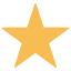 Solid orange five-pointed star on a white background.