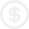 Faded dollar sign inside a circle on a light gray background.